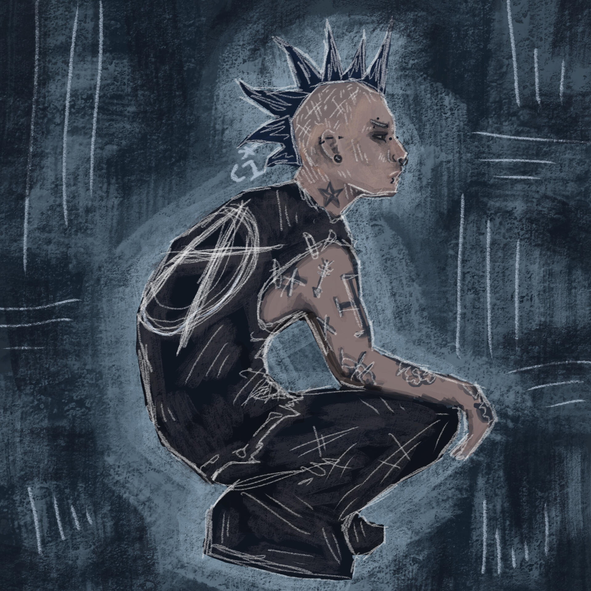 &#39;RIOT!&#39; - Original character hero illustration.